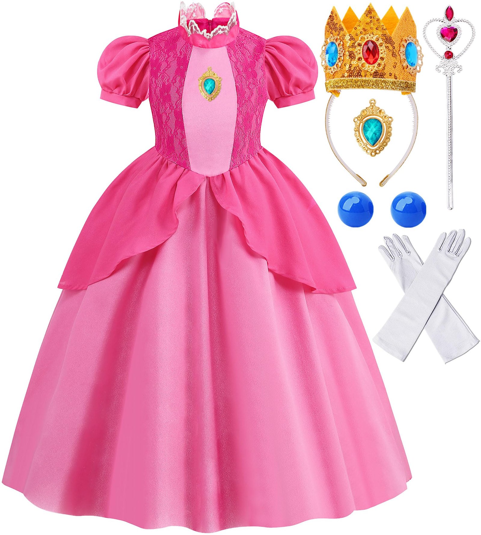 ICECUTE Princess Peach Dresses for Girls，Princess peach Daisy Costume ...